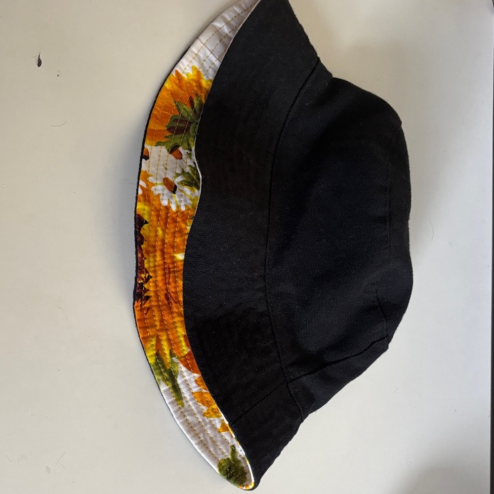 Black and Floral Bucket Hat